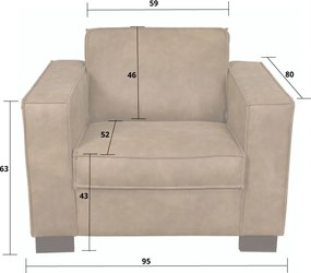 Fauteuil - Shuffle - stof Missouri antraciet 02