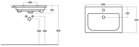 Best Design Quick badmeubel bruin eiken 65cm en wastafel wit glans