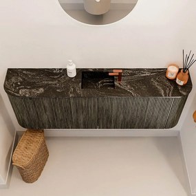 Mondiaz Joya DLux 125cm toiletmeubel ronding links/rechts shadow met wastafel faye midden 1 kraangat lava