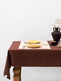 Linnen tafelkleed Chocolate