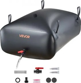 VEVOR Waterzak, 330 liter waterzak met kraan, opvouwbare en draagbare waterzak gemaakt van 1000D PVC, wateropslag voor irrigatiesystemen, droogtebestendig en voor noodhulp, zwart