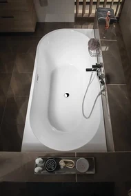 Aqualine Tibera half-vrijstaand ligbad rechts 170x80x58cm wit