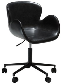 Dan-Form Gaia Design Bureaustoel Met Armleuning Zwart Kunstleer
