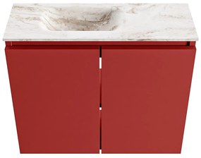 Mondiaz Ture DLux toiletmeubel 60cm fire met wastafel frappe links met kraangat