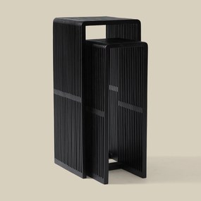 Zuilen Set Teak Latjes Zwart