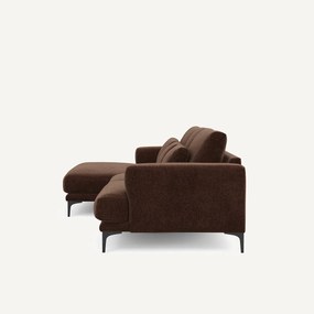 XL hoekbank links in chenille fluweel, MARSILE