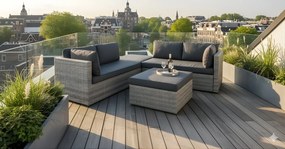 Baratti Hoek Loungeset Amalia - Antraciet &amp; Grijs - Wicker - Baratti