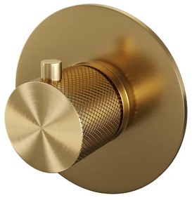 Brauer Gold Carving inbouwthermostaat - inbouwdeel - 1 carving knop - - PVD - geborsteld goud 5-GG-090