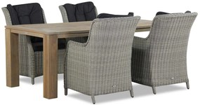 Tuinset 4 personen 200 cm Wicker Grijs Garden Collections Buckingham/Brighton