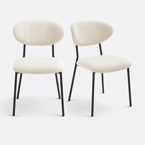 Set van 2 stoelen in bouclé stof, Galmo