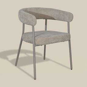 Beige Eetkamerstoel Met Ronde Rug
