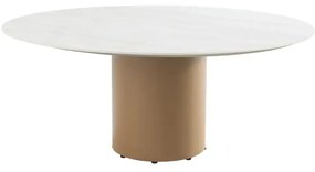 4 Seasons Outdoor Colorado low dining tuintafel amber met keramisch blad Ø 160 cm Tuintafel   beige weerbestendig