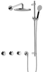 Hotbath Cobber IBS70 inbouwdouche met ronde handdouche, 30cm hoofddouche en glijstang chroom