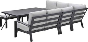 Garden Impressions Camilo lounge dining set 6-delig links – donker grijs - Valley sand