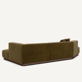 Rechter open hoekbank in fluweel, Jacopo