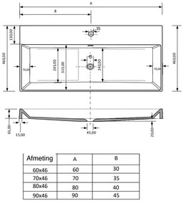 SaniGoods Kolo wastafel 80cm met 1 kraangat mat cappuccino