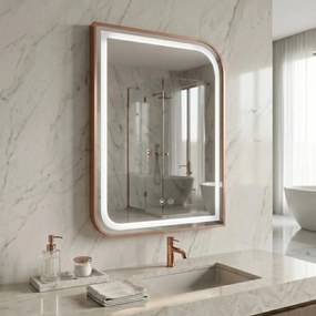 LED Spiegel ZONE 70x50 BRUSH  ROSE GOLD