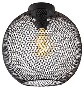 Moderne plafondlamp zwart 30 cm - Mesh Ball