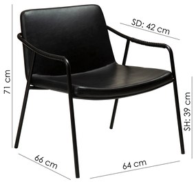 Dan-Form Boto Design Fauteuil Zwart Kunstleer
