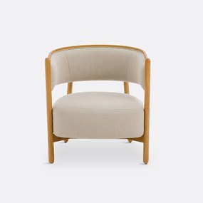 Fauteuil in hevea en katoen/linnen, Natesse