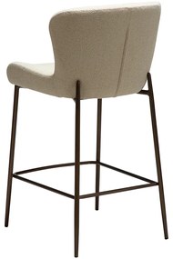 Dan-Form Glam Counter Barstoel Boucle Almond Shimmer Antique Brass