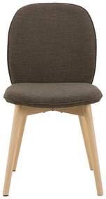 Eetkamerstoel Met Houten Poten Taupe Boucle
