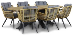 Tuinset 6 personen 240 cm Wicker/Aluminium/Aluminium/wicker Taupe Coco Azzano/Brookline
