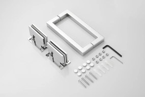 Saniclear Modern scharnieren + handvat voor douchedeur chroom