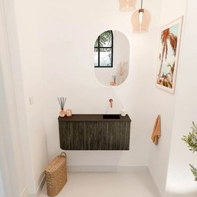 Mondiaz Joya 90cm toiletmeubel ronding links shadow met wastafel faye rechts zonder kraangat urban