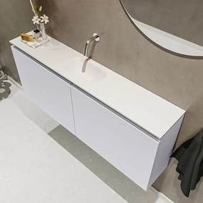 Mondiaz Ture 120cm toiletmeubel cale met wastafel talc midden geen kraangat