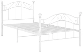 vidaXL Bedframe metaal wit 90x200 cm