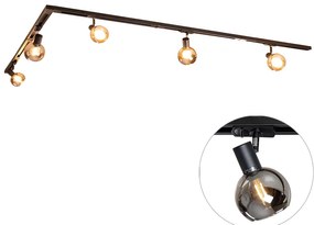 Modern railsysteem met 5 Spot / Opbouwspot / Plafondspots zwart 1-fase - Iconic Lava E14 Binnenverlichting Lamp