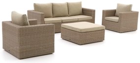 + 15% kassakorting | Stoel-bank loungeset Intenso | 5 personen | Loungeset Beige | Wicker (vlechtwerk) | Kees Smit Tuinmeubelen