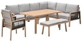 Garden Impressions San Capri lounge dining set 7-delig rechts - light teak aluminium
