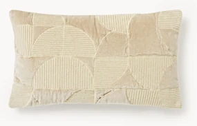Geborduurde kussenhoes Verina met geometrisch patroon