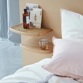 Set van 2 wandplanken eik en rotan, Buisseau