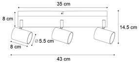 Moderne plafondlamp zwart 3-lichts verstelbaar rechthoekig - Jeana Modern GU10 Binnenverlichting Lamp