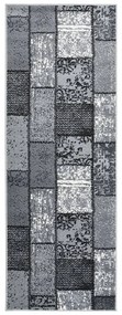 vidaXL Tapijtloper 80x150 cm BCF grijs met blokpatroon