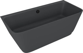 Polysan Skylla halfvrijstaand bad antraciet mat mineraalmarmer 170x75cm