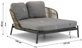 Coco Nathan Daybed Aluminium/Rope Taupe