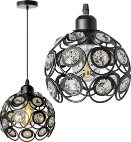KRISTALLEN PLAFONDLAMP APP206-1C ZWART
