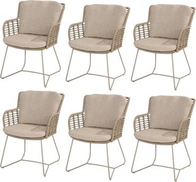 Fabrice tuinstoel latte 4 Seasons Outdoor set van 6