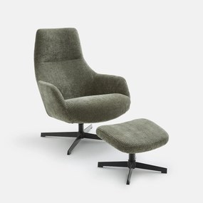 Draaifauteuil met voetensteun Roye