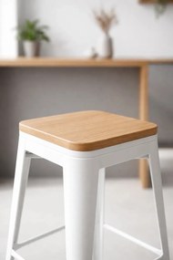 Torix lage kruk van natuurlijk hout