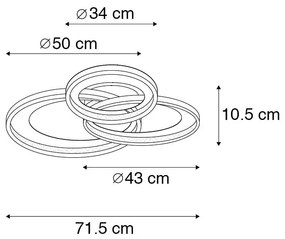 Design plafondlamp zwart incl. LED 3-staps dimbaar - Joran Design rond Binnenverlichting Lamp