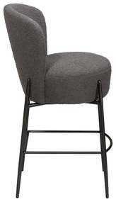 Dan-Form Orbit Boucle Barstoel Grijs Met Ronde Rugleuning