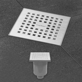Easy Drain Aqua Quattro vloerput abs 15x15cm verticaal RVS geborsteld