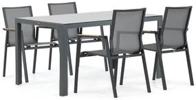 Tuinset 4 personen 150 cm Aluminium/textileen Grijs Lifestyle Garden Furniture Fiora/Venustas