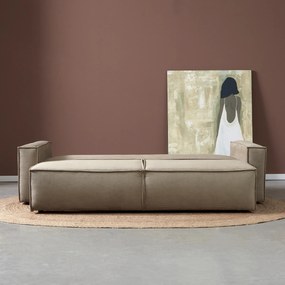 Tweepersoons Slaapbank Ribstof Beige