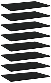 vidaXL Wandschappen 8 st 60x40x1,5 cm spaanplaat zwart
